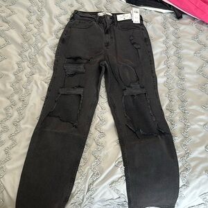 9 LONG Hollister Curvy Vintage Straight Ripped Jeans